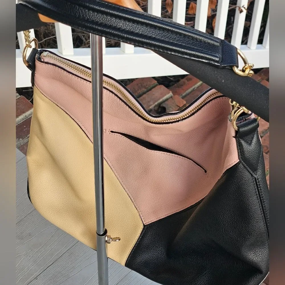 VICTORIA'S SECRET Blush Colorblock HOBO BAG shoulder bag purse Msrp $78 OOS